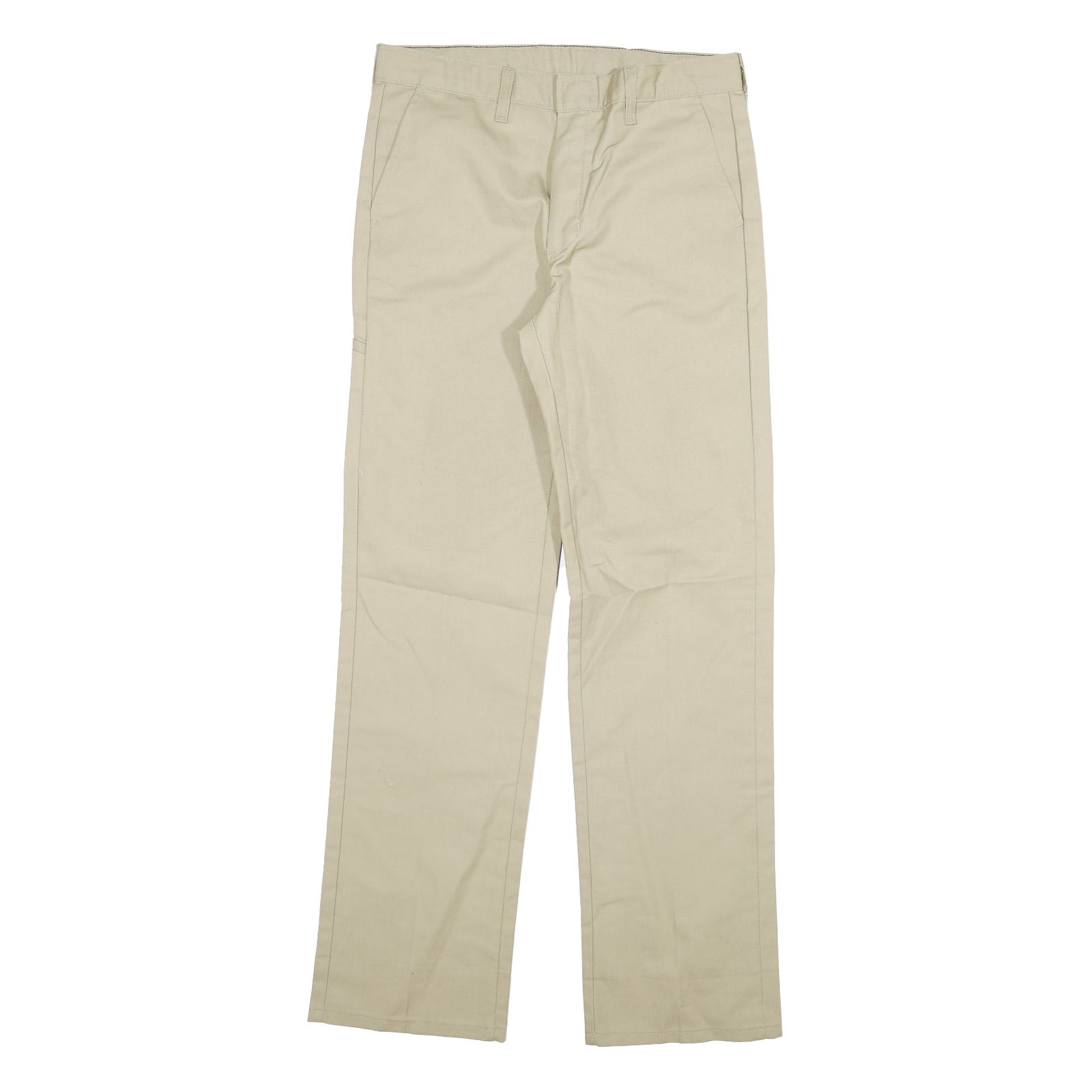 DICKIES Womens Beige Cotton Blend Regular Straight Trousers W28 L30 Workwear Zip
