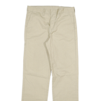 DICKIES Womens Beige Cotton Blend Regular Straight Trousers W28 L30 Workwear Zip