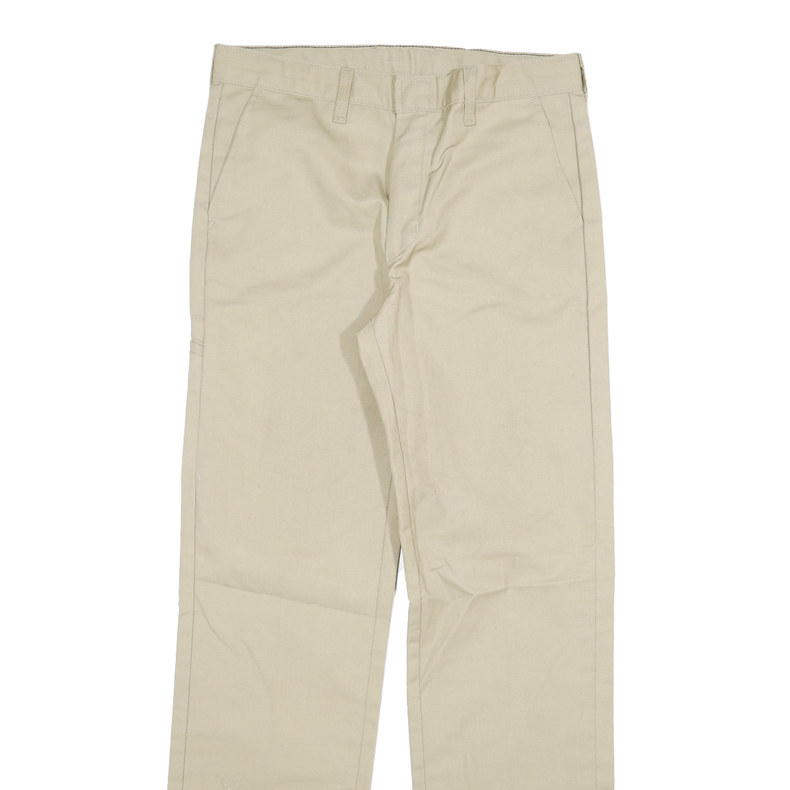 DICKIES Womens Beige Cotton Blend Regular Straight Trousers W28 L30 Workwear Zip