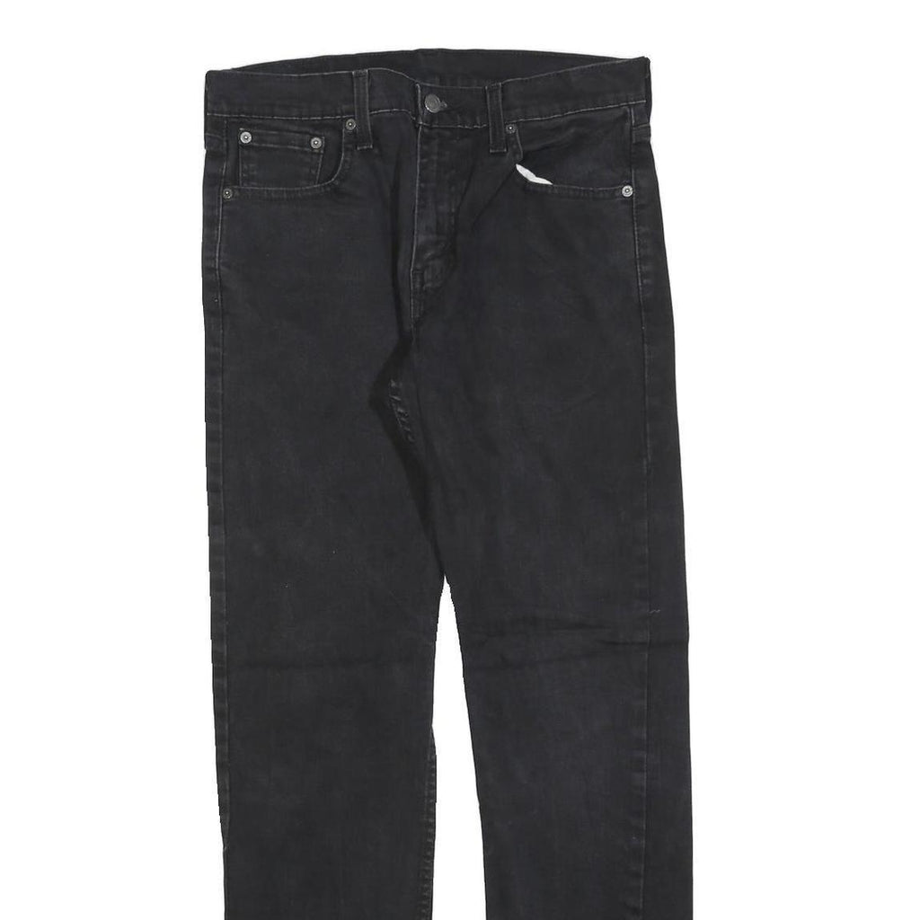 LEVI'S 502 Mens Jeans Black Slim Skinny Denim Medium W30 L32 Stylish Zip