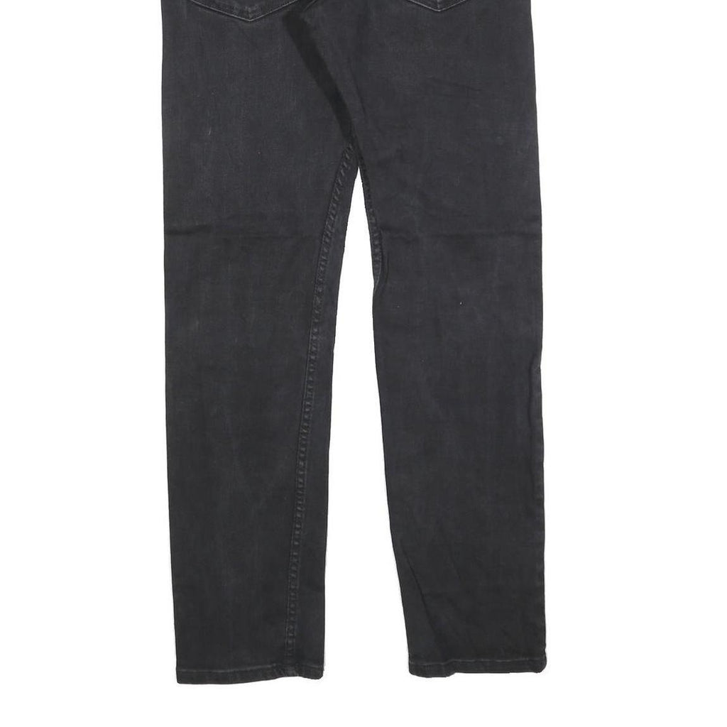 LEVI'S 502 Mens Jeans Black Slim Skinny Denim Medium W30 L32 Stylish Zip