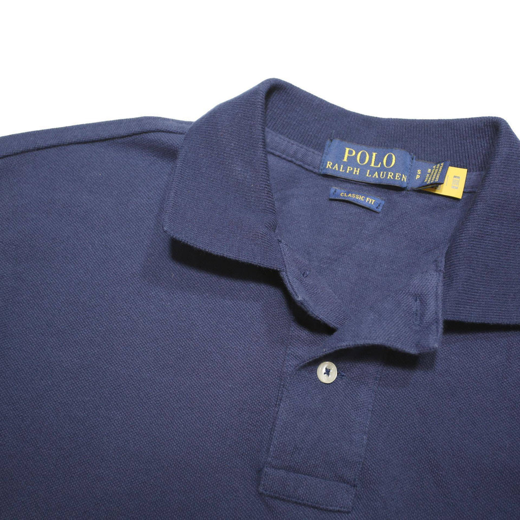 POLO RALPH LAUREN Mens Blue Red Logo Short Sleeve Polo Shirt S Classic Fit