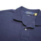 POLO RALPH LAUREN Mens Blue Red Logo Short Sleeve Polo Shirt S Classic Fit