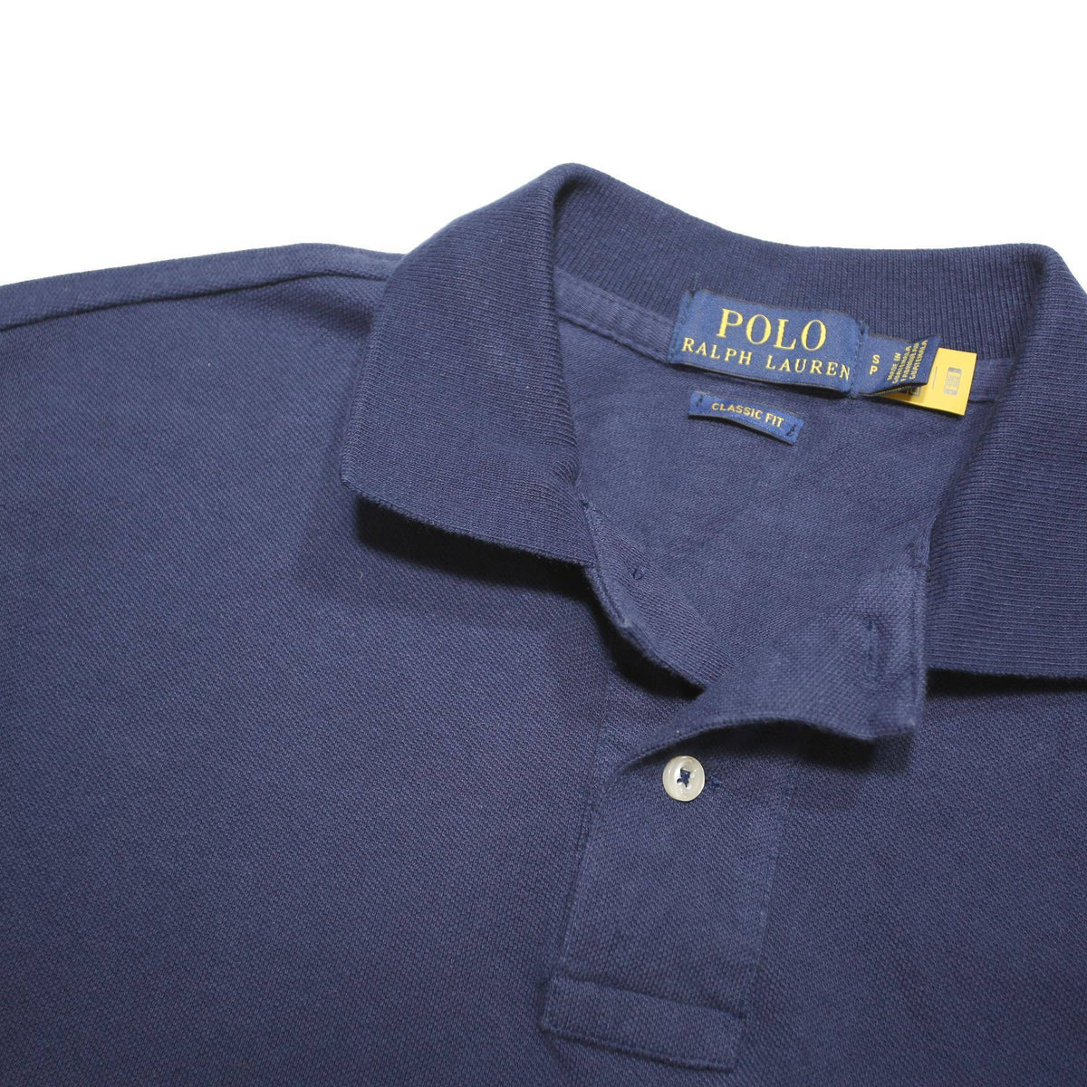 POLO RALPH LAUREN Mens Blue Red Logo Short Sleeve Polo Shirt S Classic Fit