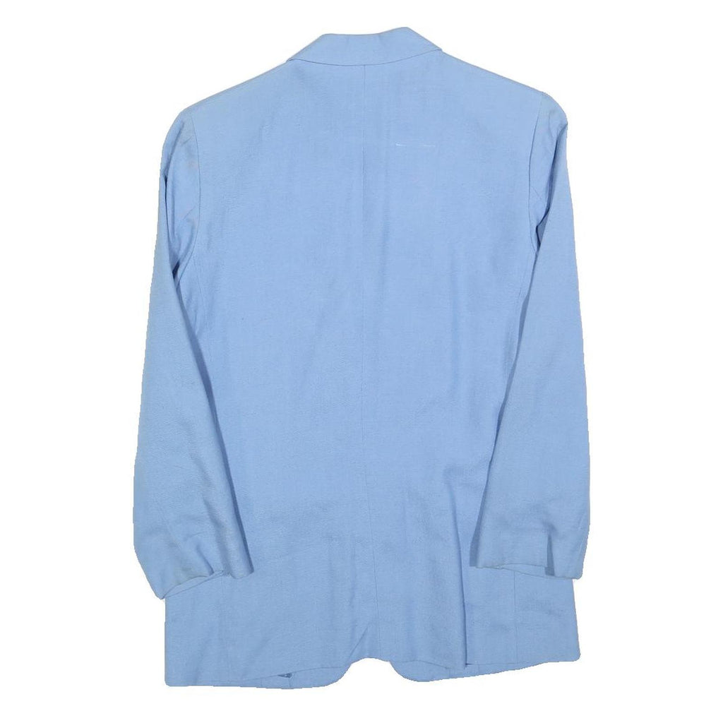 OLIVER GRANT Womens Blue Linen Blend Classic Jacket S Plain Button Organic