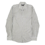 BOSS HUGO BOSS Mens Green & White Check Shirt M Cotton Classic Smart