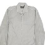 BOSS HUGO BOSS Mens Green & White Check Shirt M Cotton Classic Smart