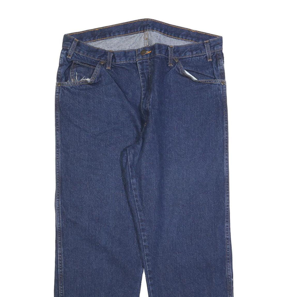 DICKIES Mens Regular Blue Denim Jeans W38 L29 Zip Closure Classic Fit Workwear