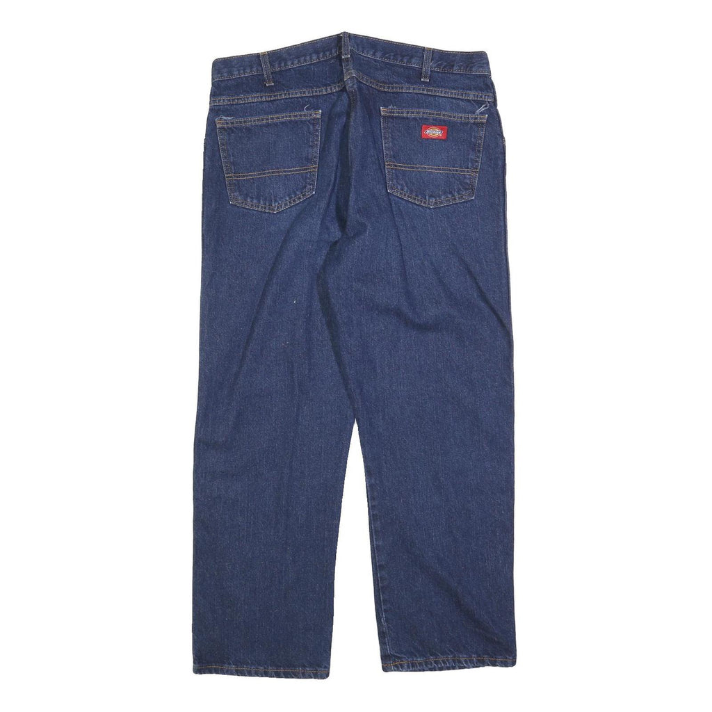 DICKIES Mens Regular Blue Denim Jeans W38 L29 Zip Closure Classic Fit Workwear
