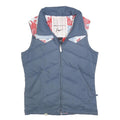 NIKE Womens Blue & Red Sleeveless Zip Polyester Blend Outdoor Jacket S