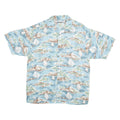 PRESENCE Mens Blue Rayon Island Print Shirt M Summer Casual Button Up