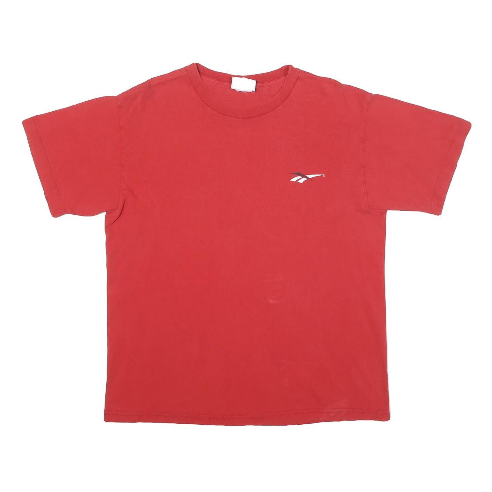 REEBOK Mens Red Graphic T-Shirt M Short Sleeve Crew Neck Cotton Blend Casual