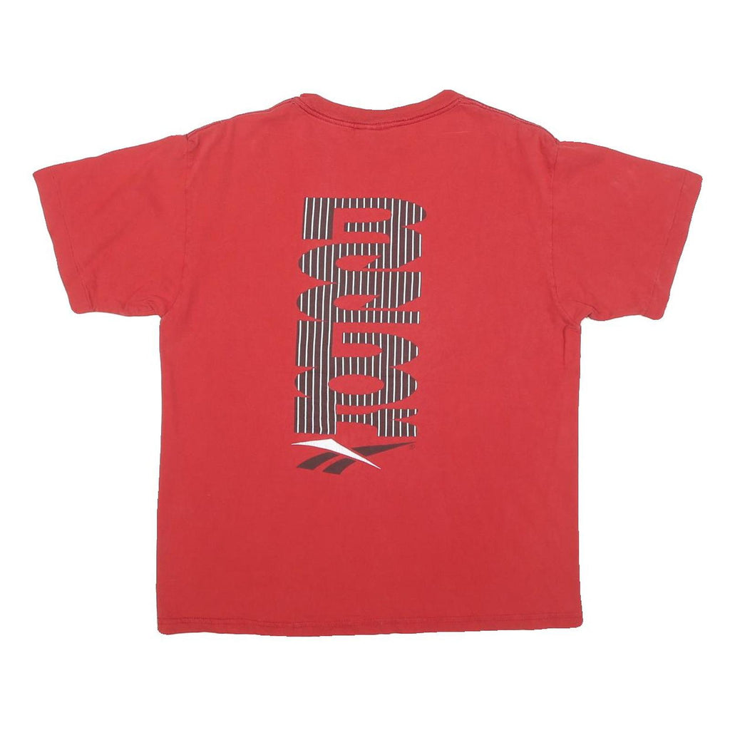 REEBOK Mens Red Graphic T-Shirt M Short Sleeve Crew Neck Cotton Blend Casual