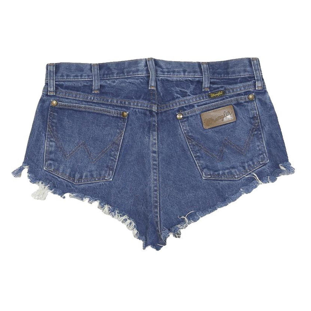 WRANGLER Womens Shorts Blue Denim Cut-Off L W36 Frayed Hem Casual Summer