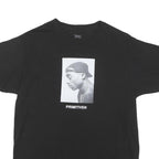 2PAC Mens Black Photo Graphic T-Shirt M Short Sleeve Crew Neck Cotton Blend