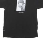 2PAC Mens Black Photo Graphic T-Shirt M Short Sleeve Crew Neck Cotton Blend