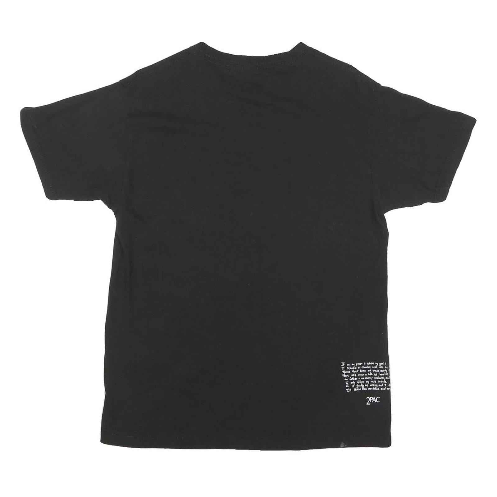 2PAC Mens Black Photo Graphic T-Shirt M Short Sleeve Crew Neck Cotton Blend