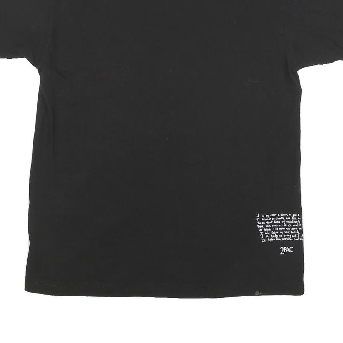 2PAC Mens Black Photo Graphic T-Shirt M Short Sleeve Crew Neck Cotton Blend