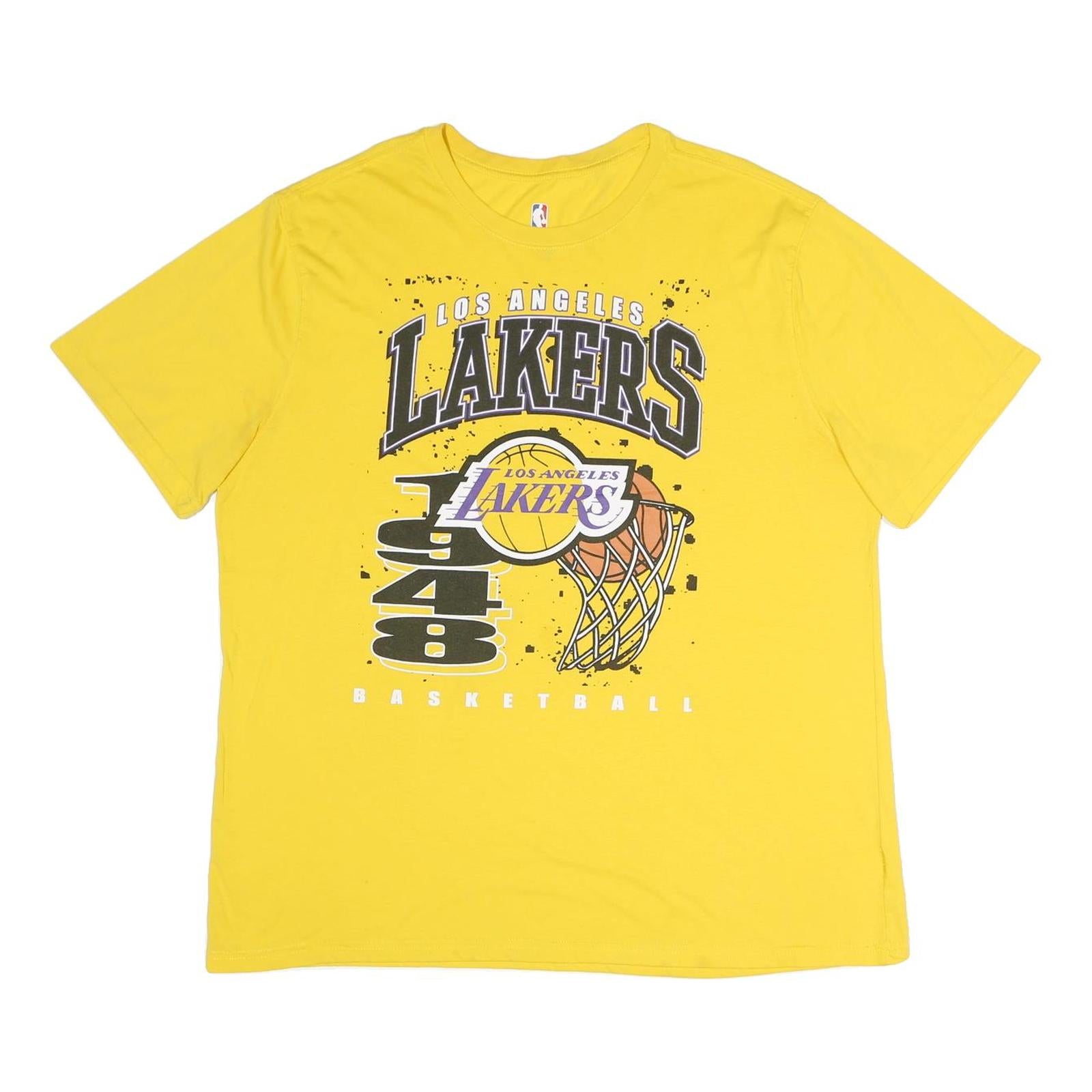 NBA Mens Yellow Los Angeles Lakers Basketball T-Shirt 2XL Short Sleeve Crew Neck