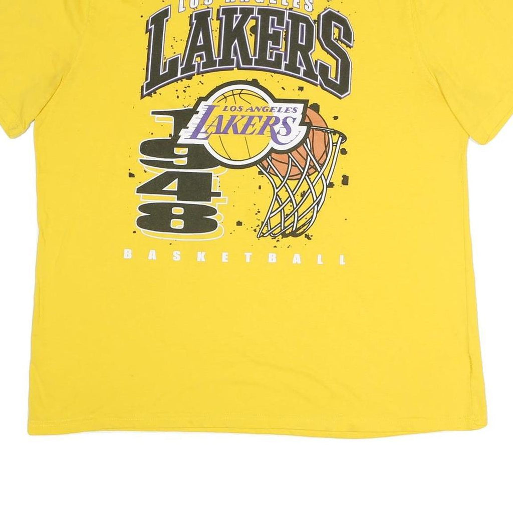 NBA Mens Yellow Los Angeles Lakers Basketball T-Shirt 2XL Short Sleeve Crew Neck