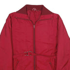 Mens Red Zip Up Casual Jacket L Plain Stylish Lightweight Comfortable