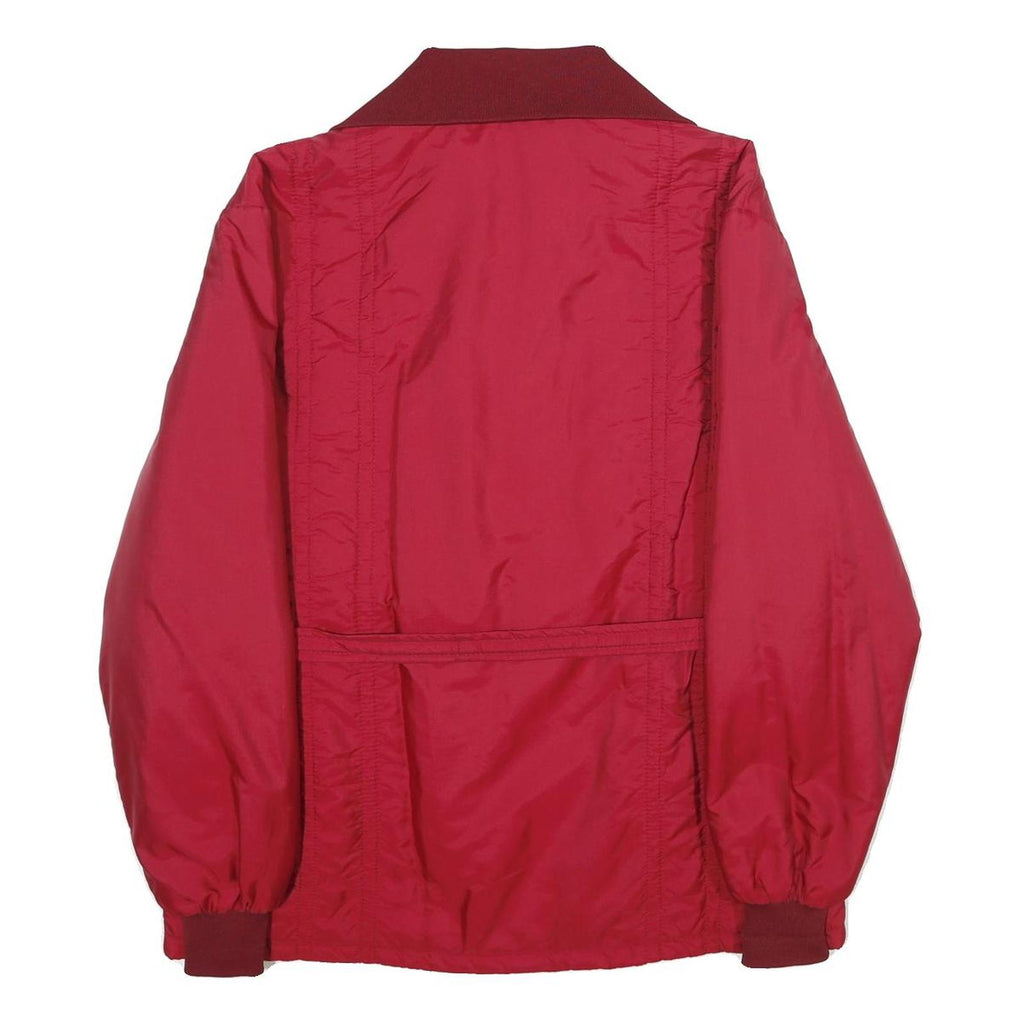 Mens Red Zip Up Casual Jacket L Plain Stylish Lightweight Comfortable