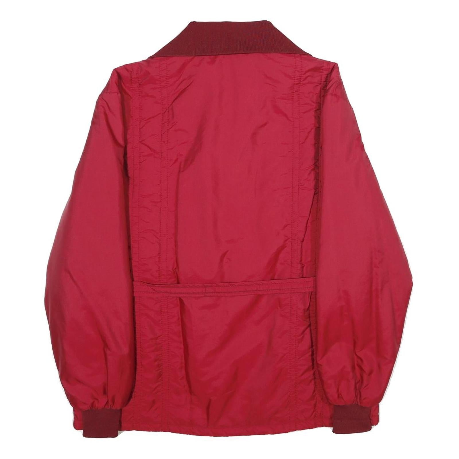 Mens Red Zip Up Casual Jacket L Plain Stylish Lightweight Comfortable