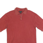 BARACUTA Mens Red Short Sleeve Plain Polo Shirt L Silk Blend Classic Fit