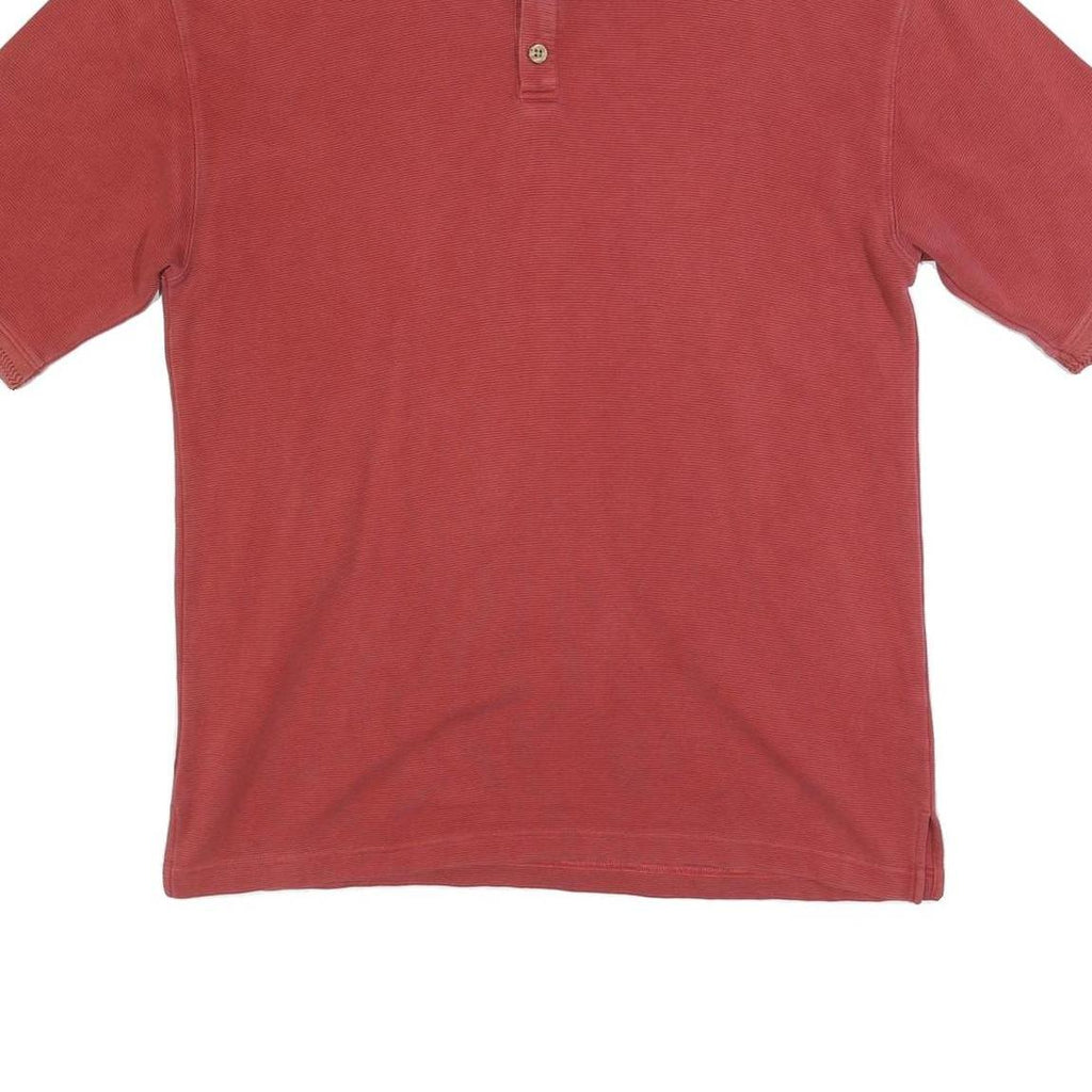 BARACUTA Mens Red Short Sleeve Plain Polo Shirt L Silk Blend Classic Fit