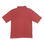BARACUTA Mens Red Short Sleeve Plain Polo Shirt L Silk Blend Classic Fit