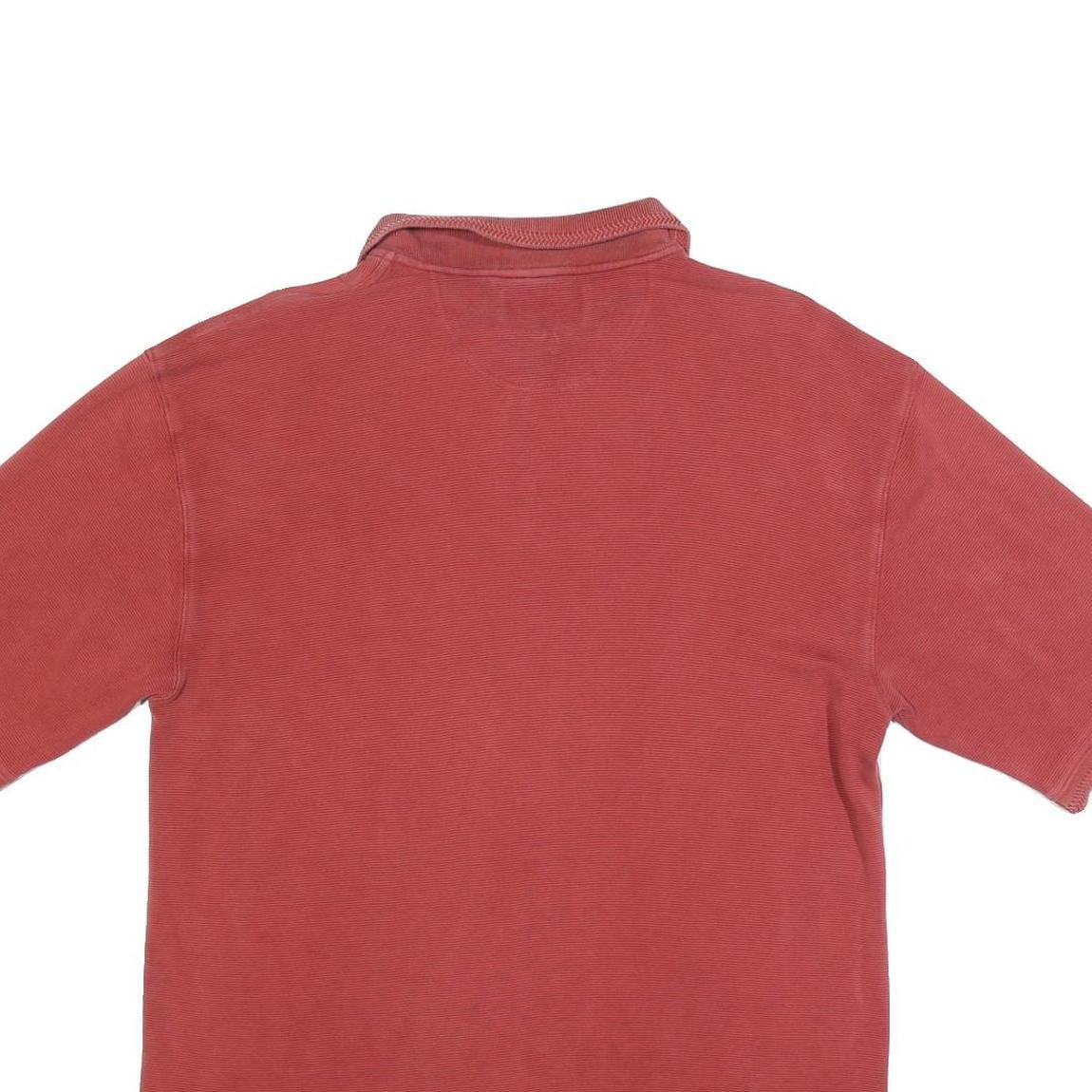 BARACUTA Mens Red Short Sleeve Plain Polo Shirt L Silk Blend Classic Fit