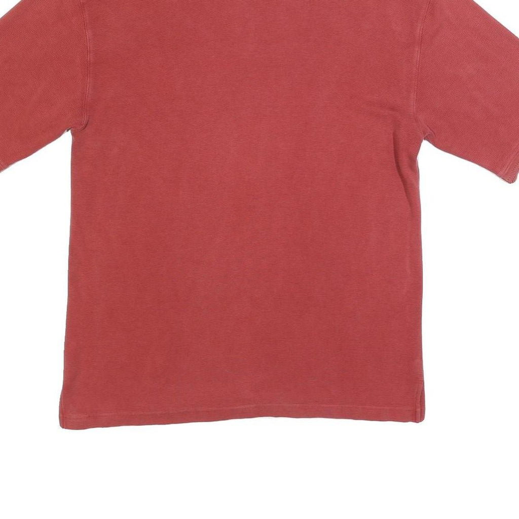 BARACUTA Mens Red Short Sleeve Plain Polo Shirt L Silk Blend Classic Fit