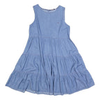 TOMMY HILFIGER Womens Blue Fit & Flare Denim Sleeveless Midi Dress S Casual