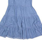 TOMMY HILFIGER Womens Blue Fit & Flare Denim Sleeveless Midi Dress S Casual