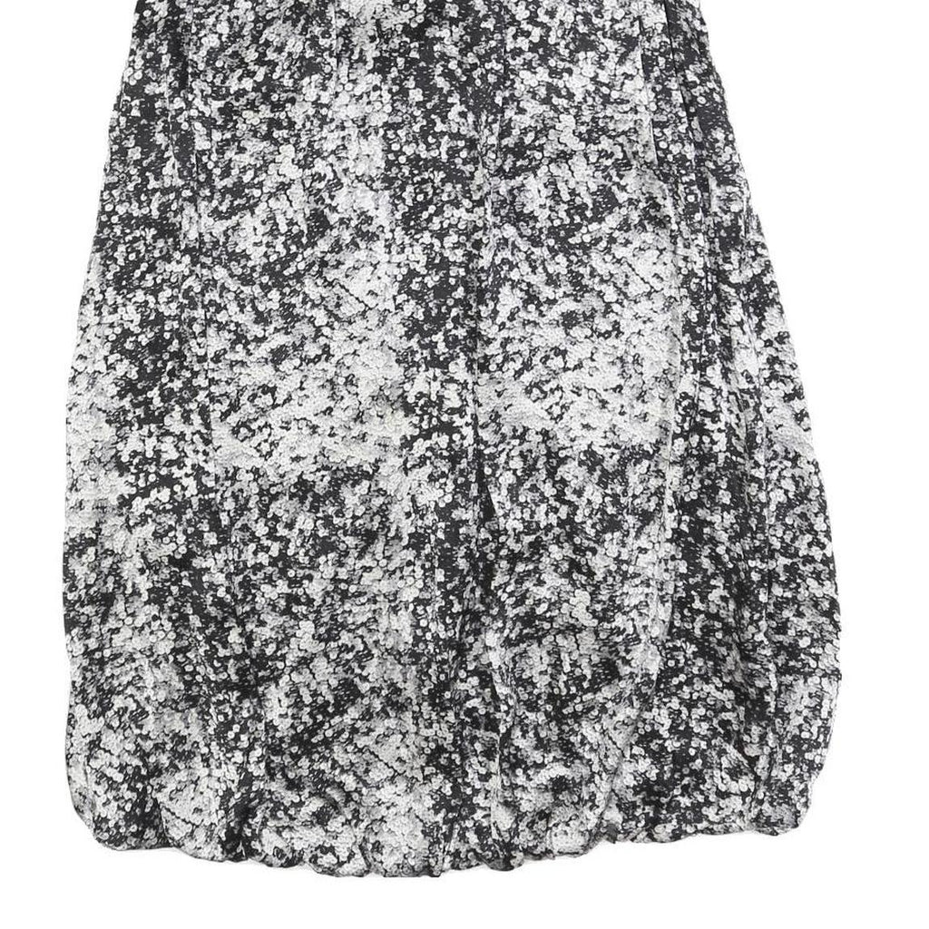 BY MALENE BIRGER Womens Black White Floral Silk Bubble Mini Dress S Elegant Chic