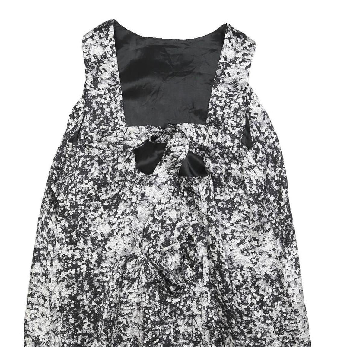 BY MALENE BIRGER Womens Black White Floral Silk Bubble Mini Dress S Elegant Chic