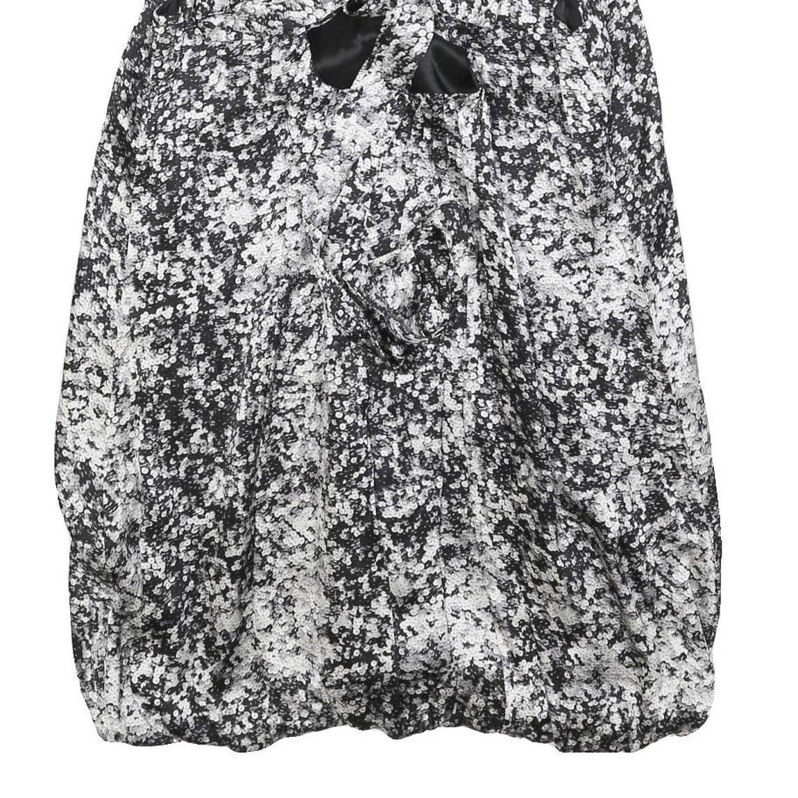 BY MALENE BIRGER Womens Black White Floral Silk Bubble Mini Dress S Elegant Chic