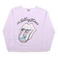 THE ROLLING STONES Womens Lilac Sweatshirt L Cotton Blend Crew Neck Long Sleeve