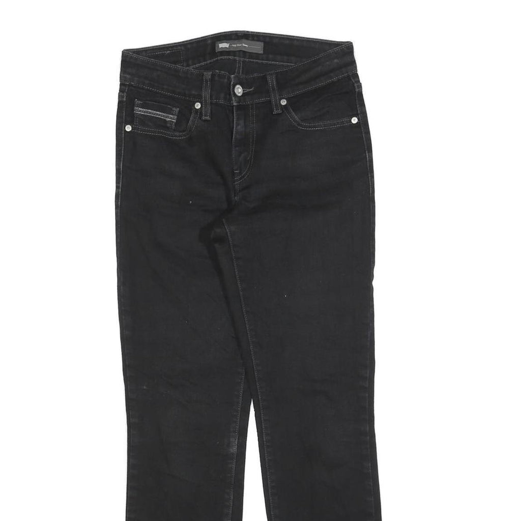 LEVI'S Womens Black Regular Straight Denim W26 L28 Zip Cotton Blend Jeans