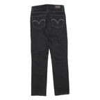 LEVI'S Womens Black Regular Straight Denim W26 L28 Zip Cotton Blend Jeans