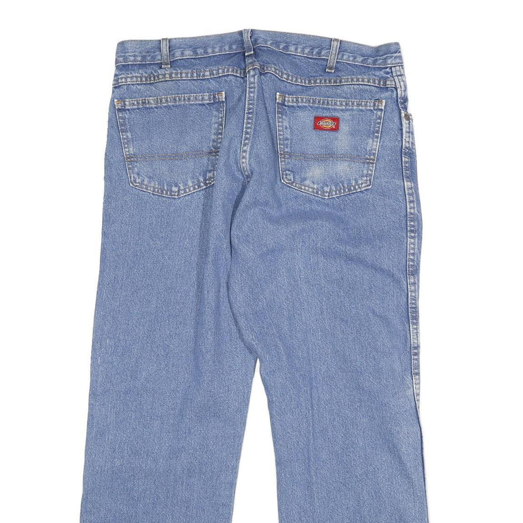 DICKIES Mens Regular Fit Blue Denim Jeans W34 L29 Zip Closure Classic Pocketed