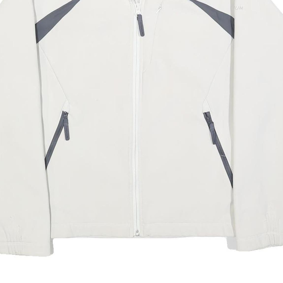 COLUMBIA Womens White & Grey Softshell Jacket M Polyester Blend Zip Outdoor