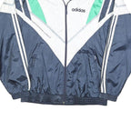 ADIDAS Mens Navy White & Green Track Jacket L Polyester Blend Zip Retro