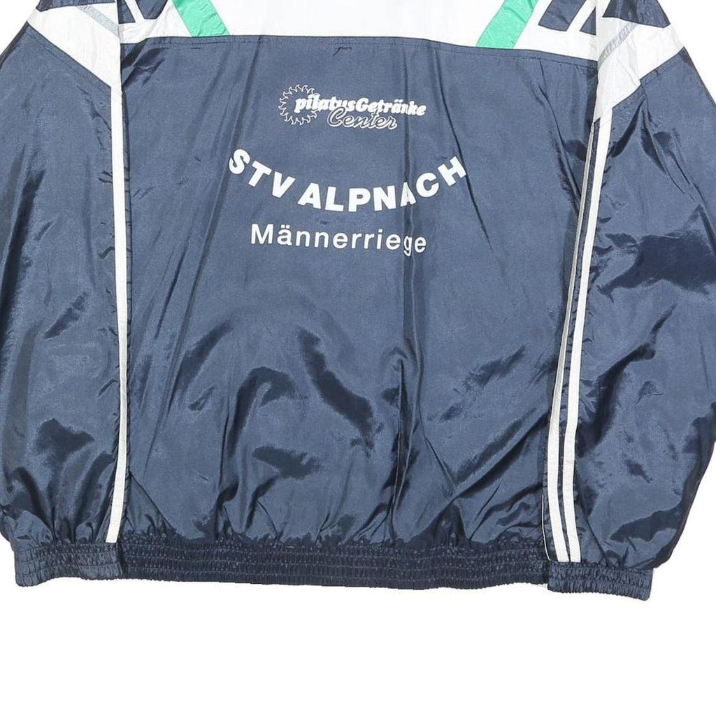 ADIDAS Mens Navy White & Green Track Jacket L Polyester Blend Zip Retro