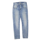 LEVI'S Womens 520 Regular Fit Skinny Denim Light Blue Jeans W28 L33 Zip Cotton