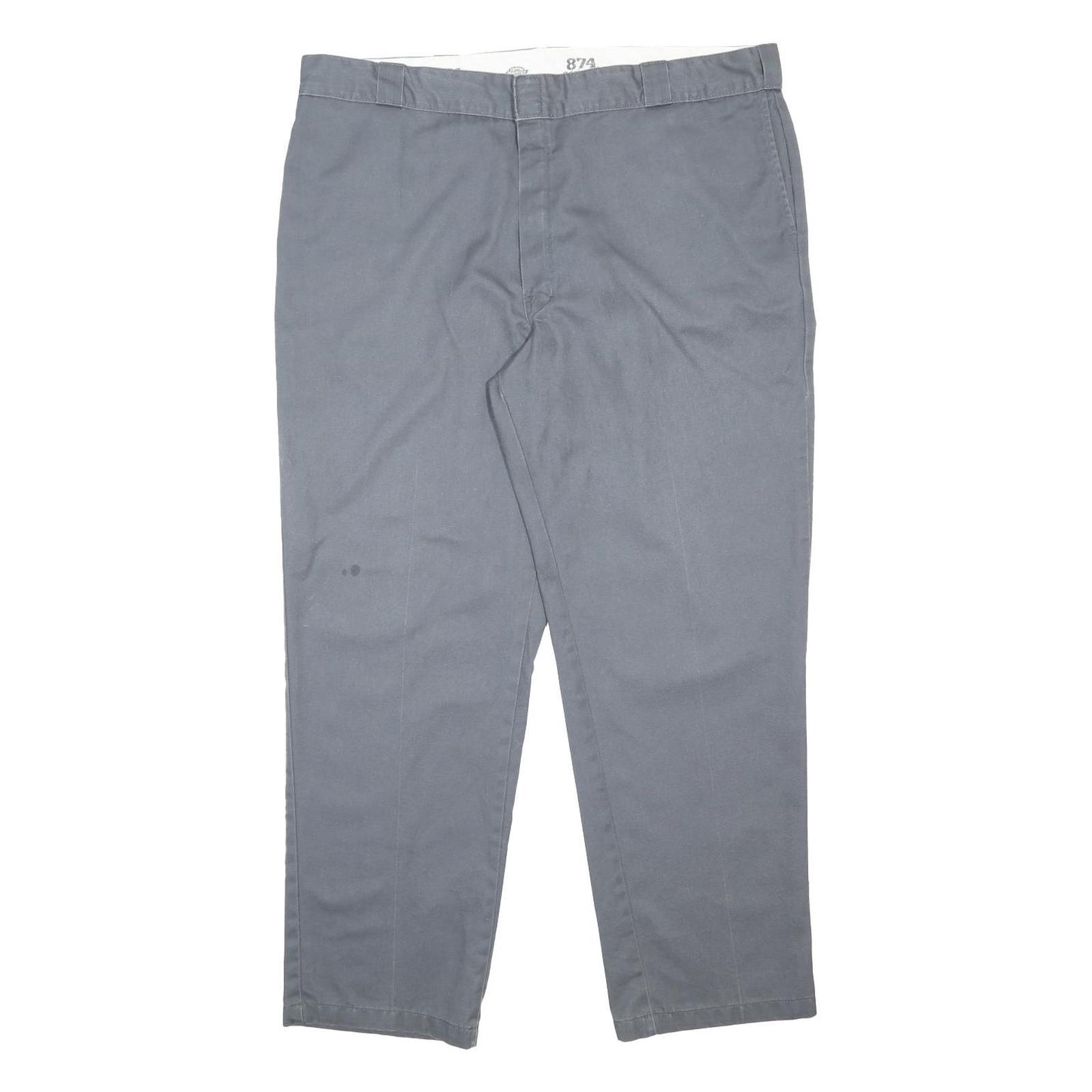 DICKIES Mens Cotton Blend Blue Regular Fit Straight Leg Trousers W44 L32
