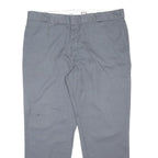 DICKIES Mens Cotton Blend Blue Regular Fit Straight Leg Trousers W44 L32