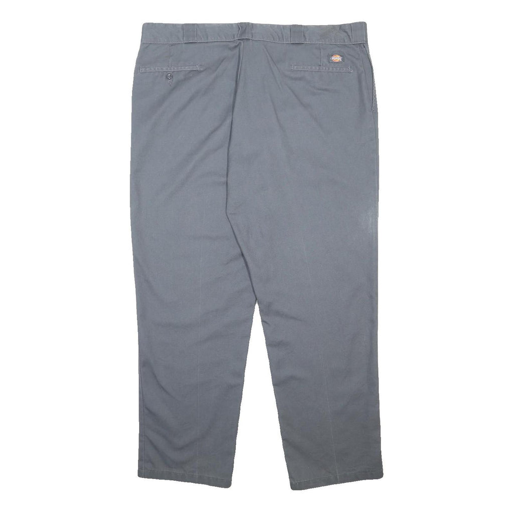 DICKIES Mens Cotton Blend Blue Regular Fit Straight Leg Trousers W44 L32