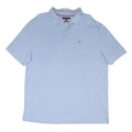 TOMMY HILFIGER Mens Blue Short Sleeve Plain 2XL Cotton Blend Polo Shirt