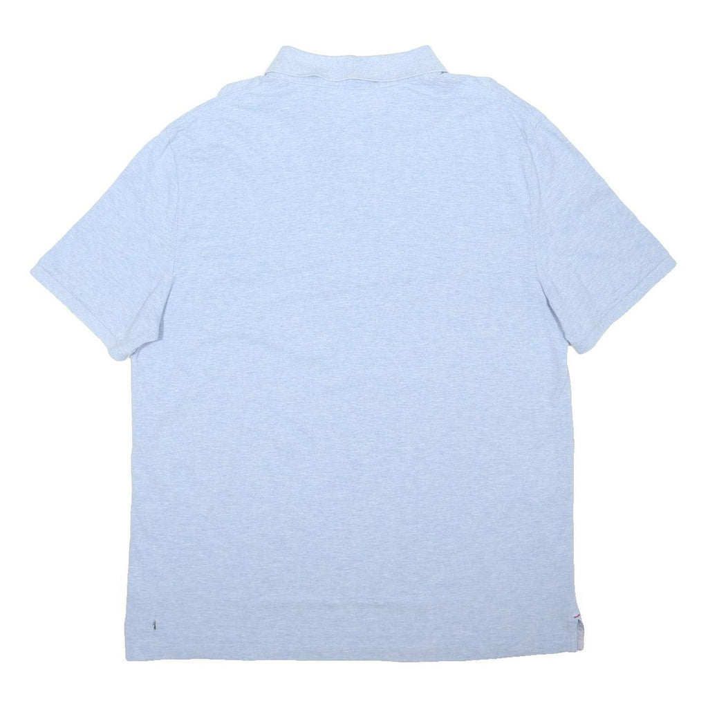 TOMMY HILFIGER Mens Blue Short Sleeve Plain 2XL Cotton Blend Polo Shirt